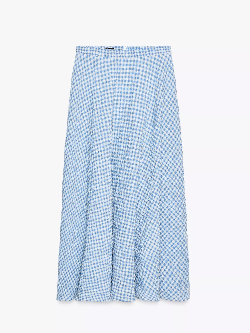 ZARA Gingham Midi Flared Skirt